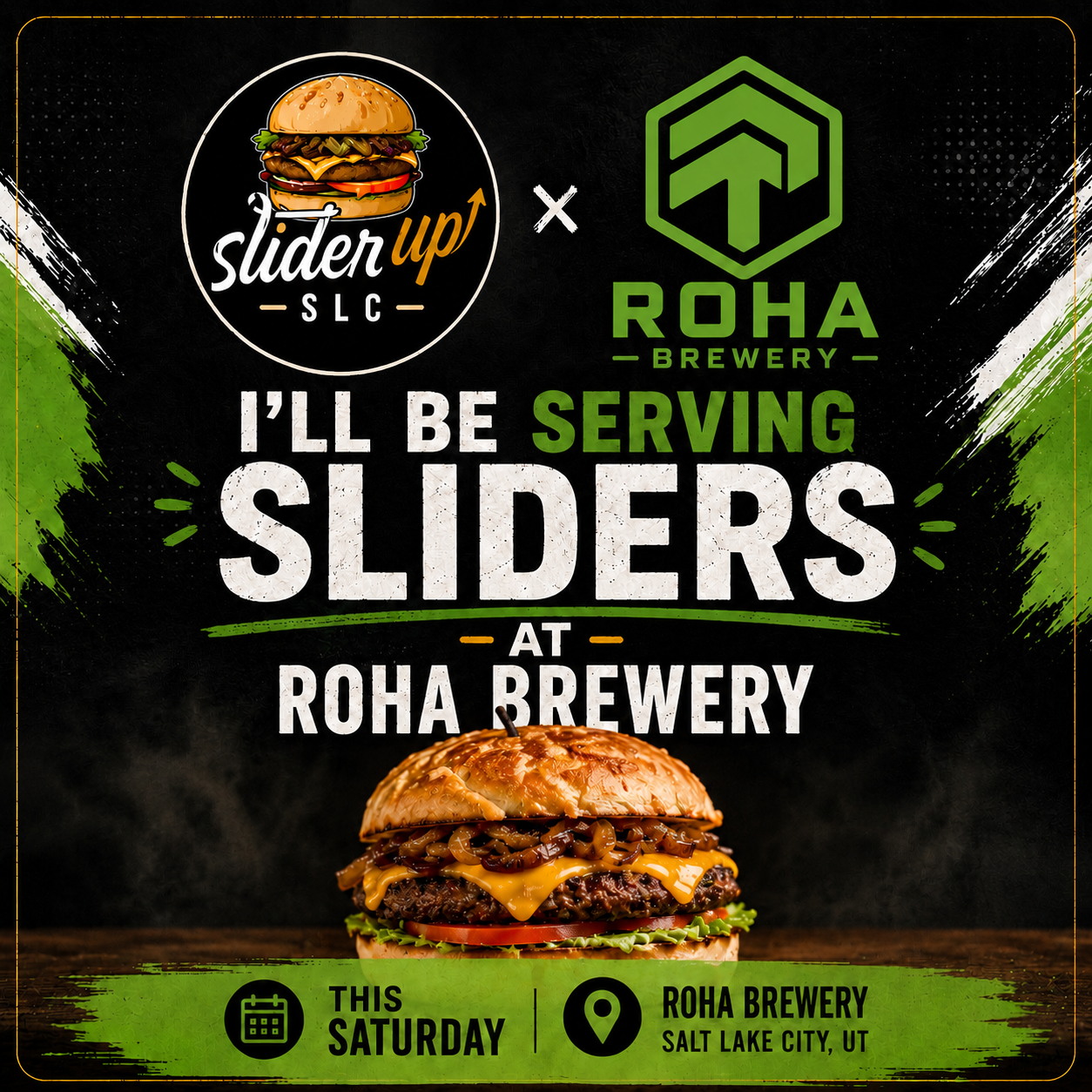 Slider Up SLC serving sliders this Saturday at Roha Brewery in Salt Lake City